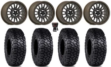 Valor V14 15" Wheels Root Beer 30" Intersect Tires Kawasaki Mule Pro FXT  KRX