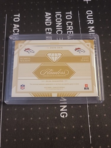 Russell Wilson & John Elway 2023 Panini Flawless Dual Diamond Jersey Patches /25 - Bild 5 von 8