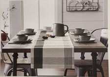 Hearth & Hand With Magnolia Black & Cream Linen & Cotton Table Runner 14x72 New!