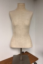 Female Mannequin Linen Torso Bust 25.5  Store Display Chest Form w/ Metal Stand