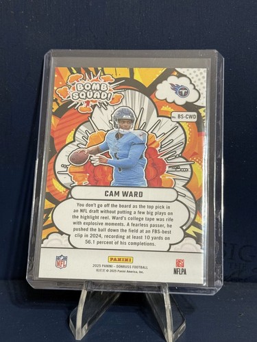 Donruss-Cam Ward 2025 #BS-CWD Rookie Bomb Squad Insert Tennessee Titans (RC) - Imagen 2 de 2