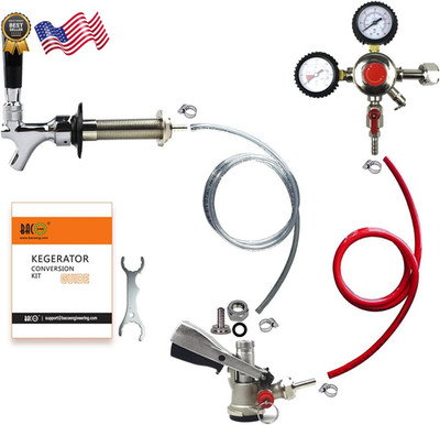 BACOENG 1-Tap Kegerator Kit, Complete Beer Tap Kit for Refrigerator w/ Stainless