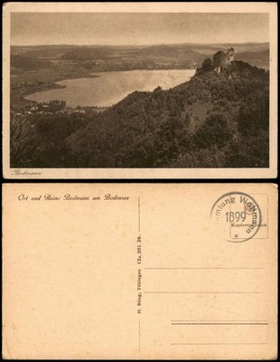 Postcard Bodman-Ludwigshafen place and ruins Old Bodman on Lake Constance 1926