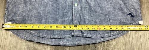 Tommy Bahama Mens L Blue 100% Linen Short Sleeve Button Casual Swordfish Shirt - Picture 12 of 19