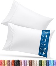 Queen Size Pillow Cases Set of 4 Ultra Soft White Pillow Covers