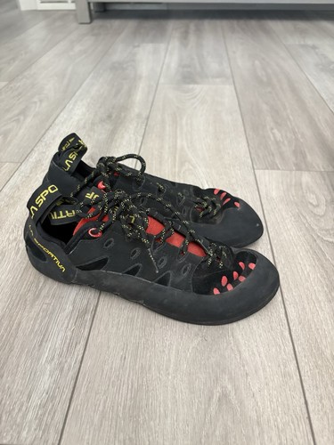 La Sportiva Tarantulace Mens Climbing Shoe, US 10.5, EU 44 Black/Poppy - Picture 2 of 10