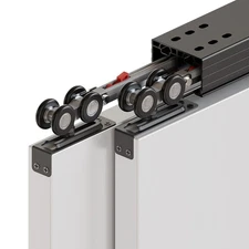 CCJH 8FT Bypass Ceiling Mount Box Rail Hardware Sliding Closet Door Track Kit 