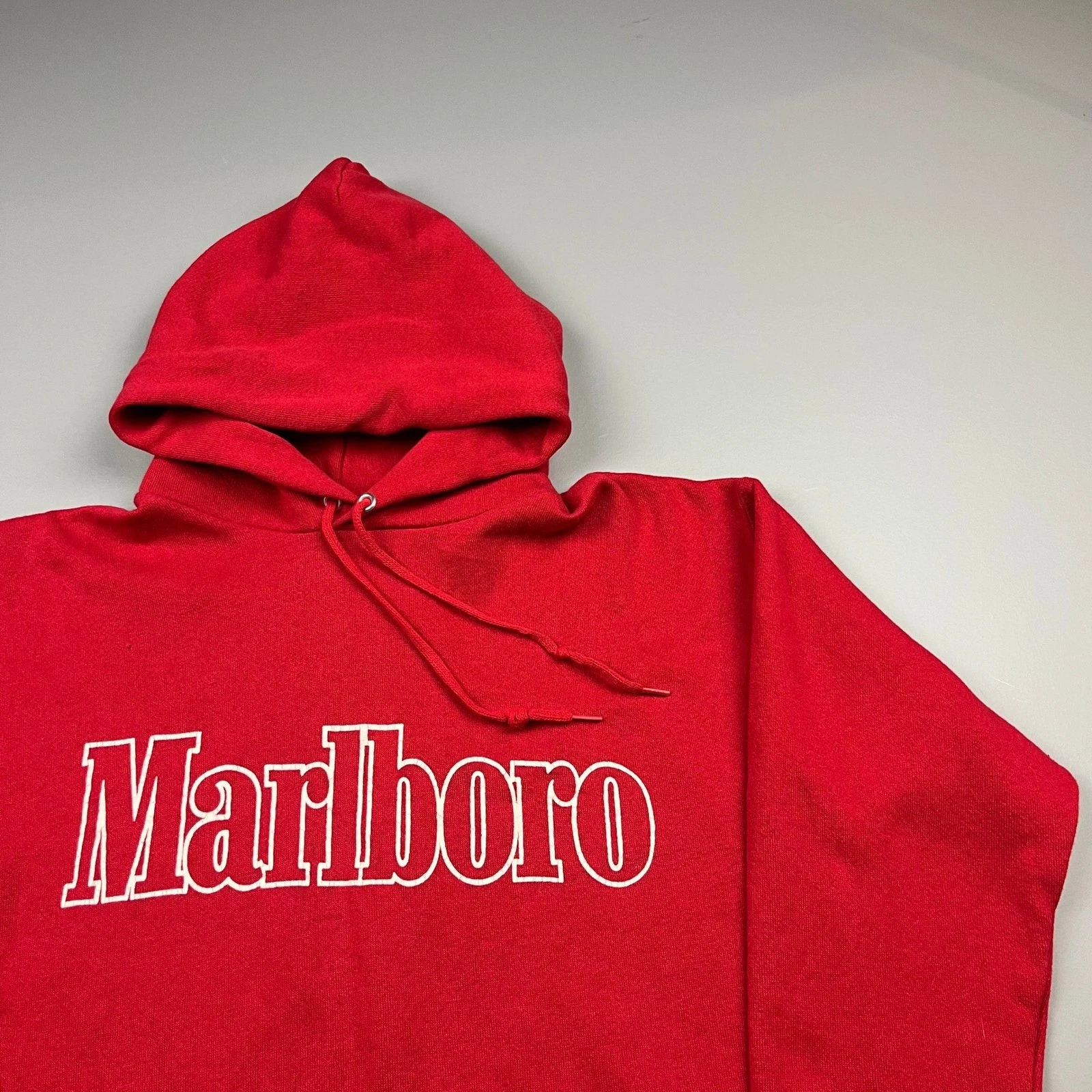 Marlboro Hoodie Mens Medium Red Vintage 90s Tultex Maximum Sweats Pullover USA