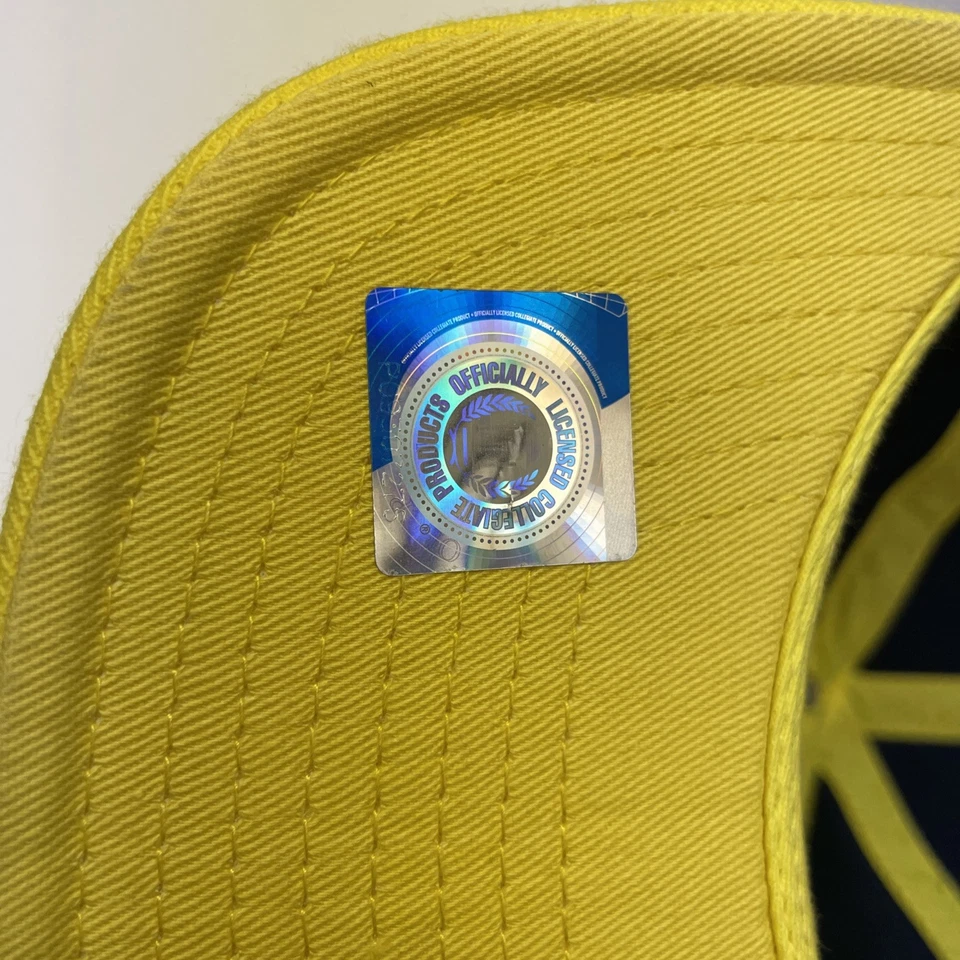 2x NCAA University Of Michigan Wolverines Blue Yellow Adjustable Adidas Hat Cap - Image 4 of 4