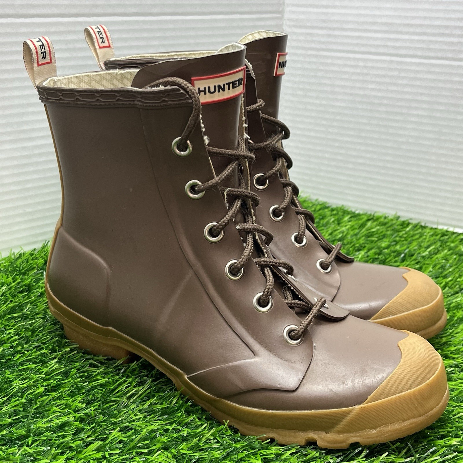 SAOLA Stivali da pioggia in gomma impermeabili HUNTER Brixen Combat stringati suola bicolore W7 5