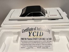 Ycid Mr. Norms 1968 Dodge Dart Gss 440 Magnum 118 Diecast Whiteblack Ycid Mr. Norms 1968 Dodge Dart Gss 440 Magnum 118 Diecast Whiteblack