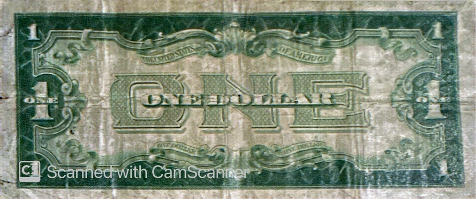 Funnyback Blue Seal Silver Certificate One Dollar Note $1 Banknote 1934 Bill - Image 2 of 4