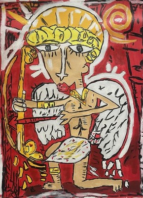 Painting Original Acryl on Canvas 380g/qm Unstretched  Armor Sketch 
