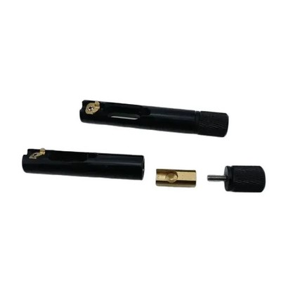 Black headless bass guitar bridge, single fixed brass fan-shaped guitar fittings