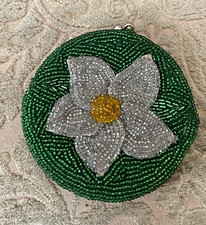 Vintage Round Hand Beaded Evening Purse/Coin Purse