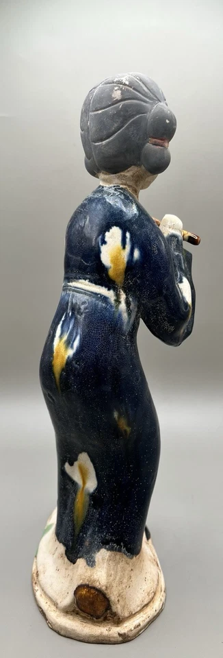 "Antigua figura funeraria antigua china grande de mujeres músicas 13"" H" Foto 3 de 4