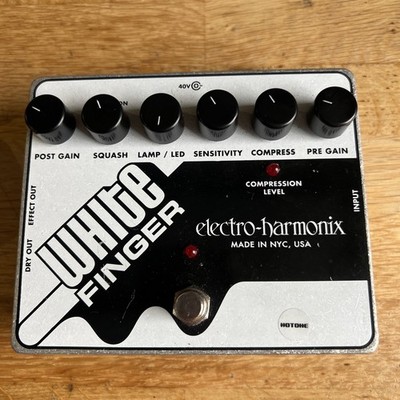 Electro Harmonix weißer Finger optischer Kompressor Gitarren-Effekt-Pedal hergestellt in New York