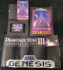 Phantasy Star 3 Genesis 1991 Sega Complete W/ Hint Book & Posters
