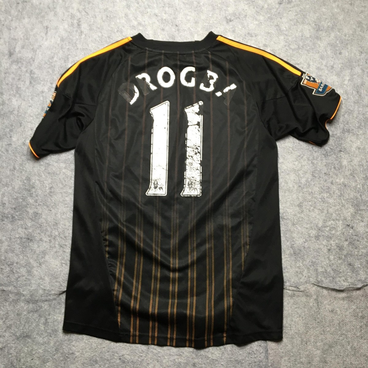 Chelsea Didier Drogba Jersey Mens Medium Black EPL Soccer Adidas