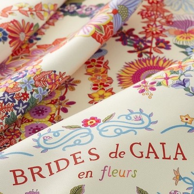 エルメス HERMES BRIDES DE GALA STOLE Hermes Scarf Stole Brides de Gala en Fleurs Floral Black Ivory
