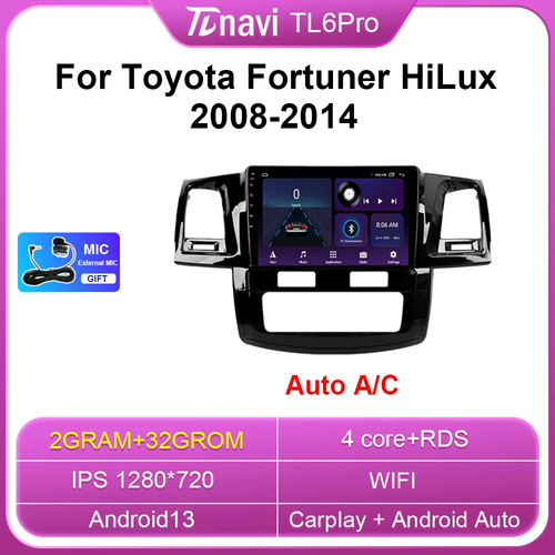 For Toyota Fortuner Hilux Android CarPlay Car Radio Multimedia Video Player GPS - Picture 16 of 40