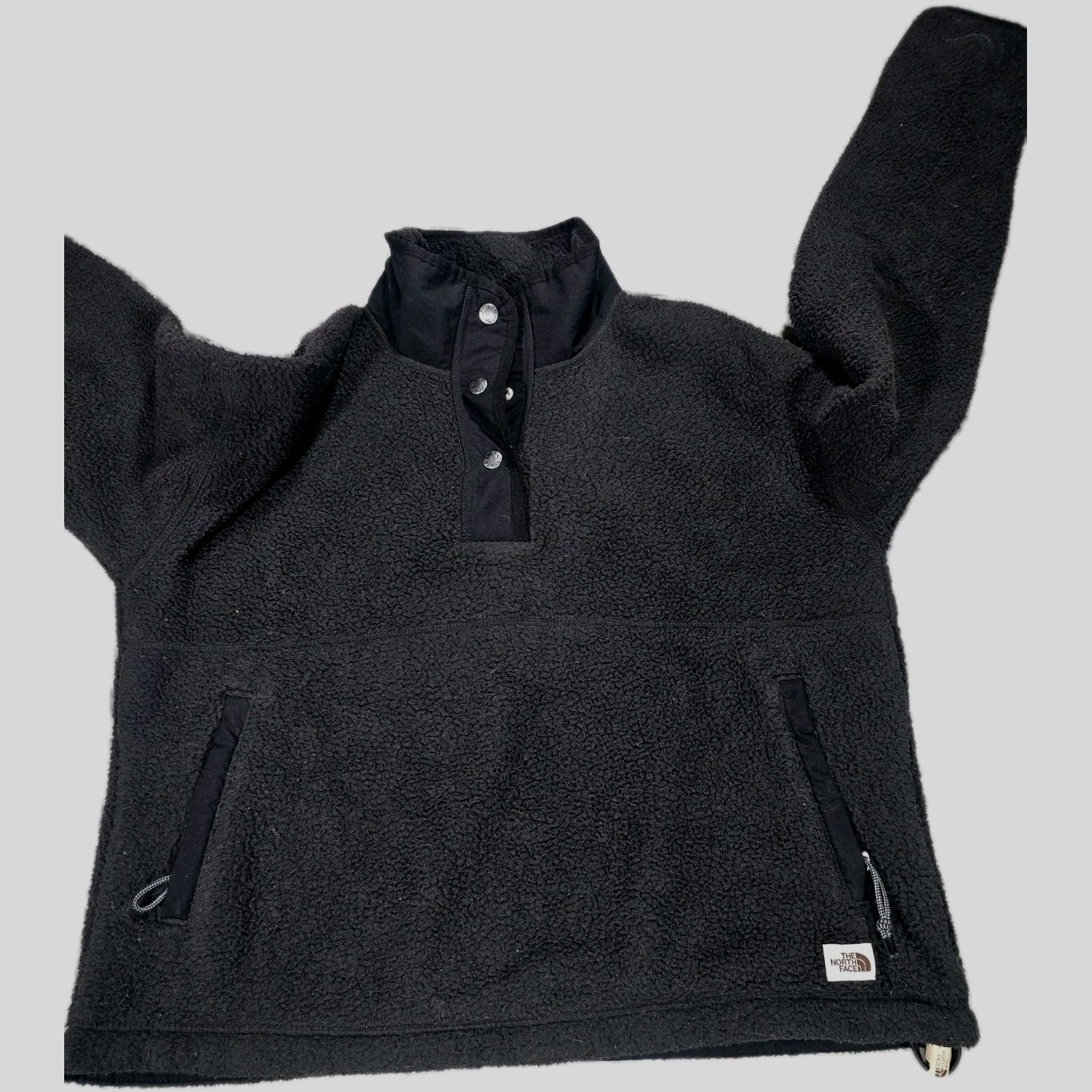 Rare VTG THE NORTH FACE 1/4 Button Front Hooded Fleece Sweatshirt 2000s WMNS S_p image 2