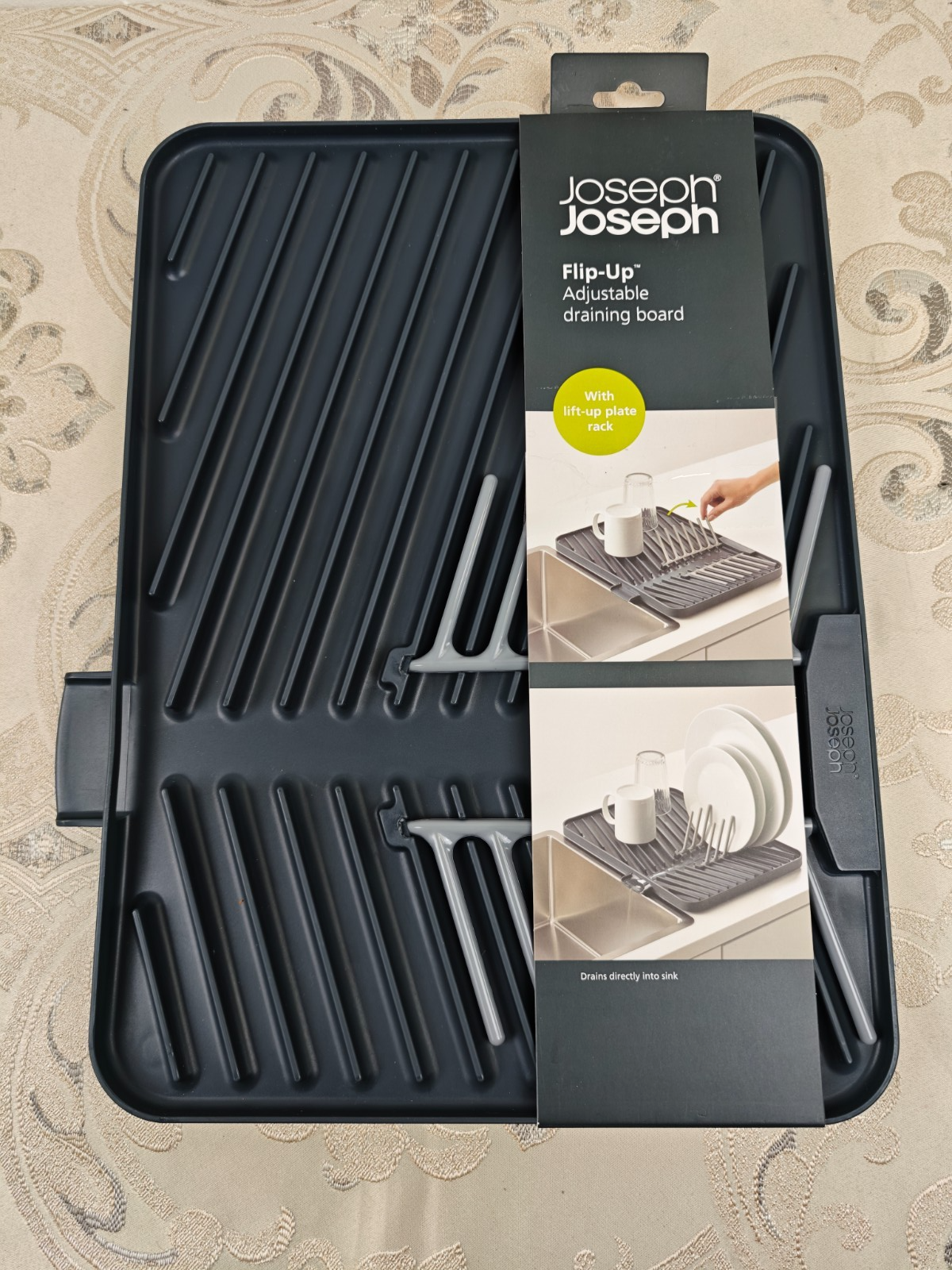 Joseph Joseph Flip-up Adjustable Draining Board, Dish rack drainer drying