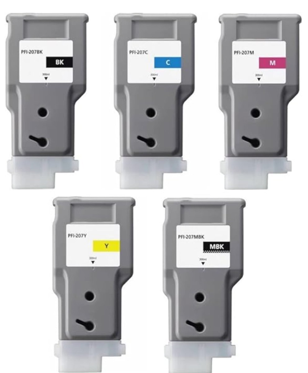 XL-Ink Compatible for Canon PFI-207 5-Pack (PFI-207MBK, BK, C, M