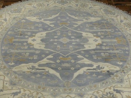 10'x10' New round Turkish Oushak hand knotted wool Oriental area rug carpet - Picture 5 of 9