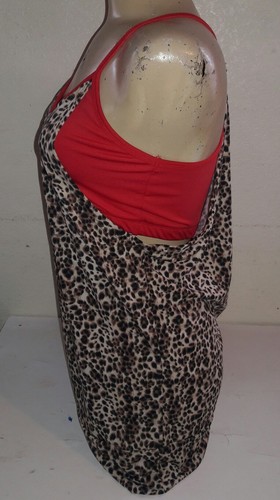 NWOT WOMENS LARGE AVIVA SPORTS TOP SPORTS BRA LEOPARD RED SEXY SPORTY - Picture 2 of 4