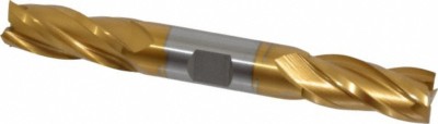 Hertel 5/8'', 1-3/8'' LOC, 5/8'' Shank, 5'' OAL, 4 Flute, HSS Square End Mill Dou...