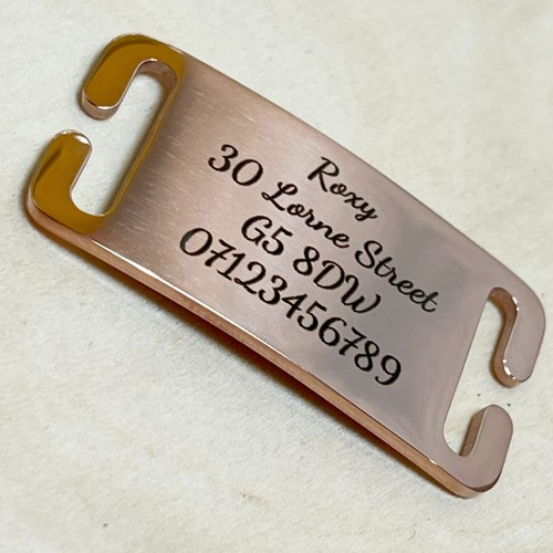 Personalised Dog Tag Engraved Name ID Slide On Collar Steel Tags For Pets Cat - Picture 22 of 24