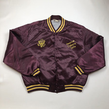 American Embassy Sofia Bulgaria Nylon Satin Snapfront Jacket Size XL USA Made