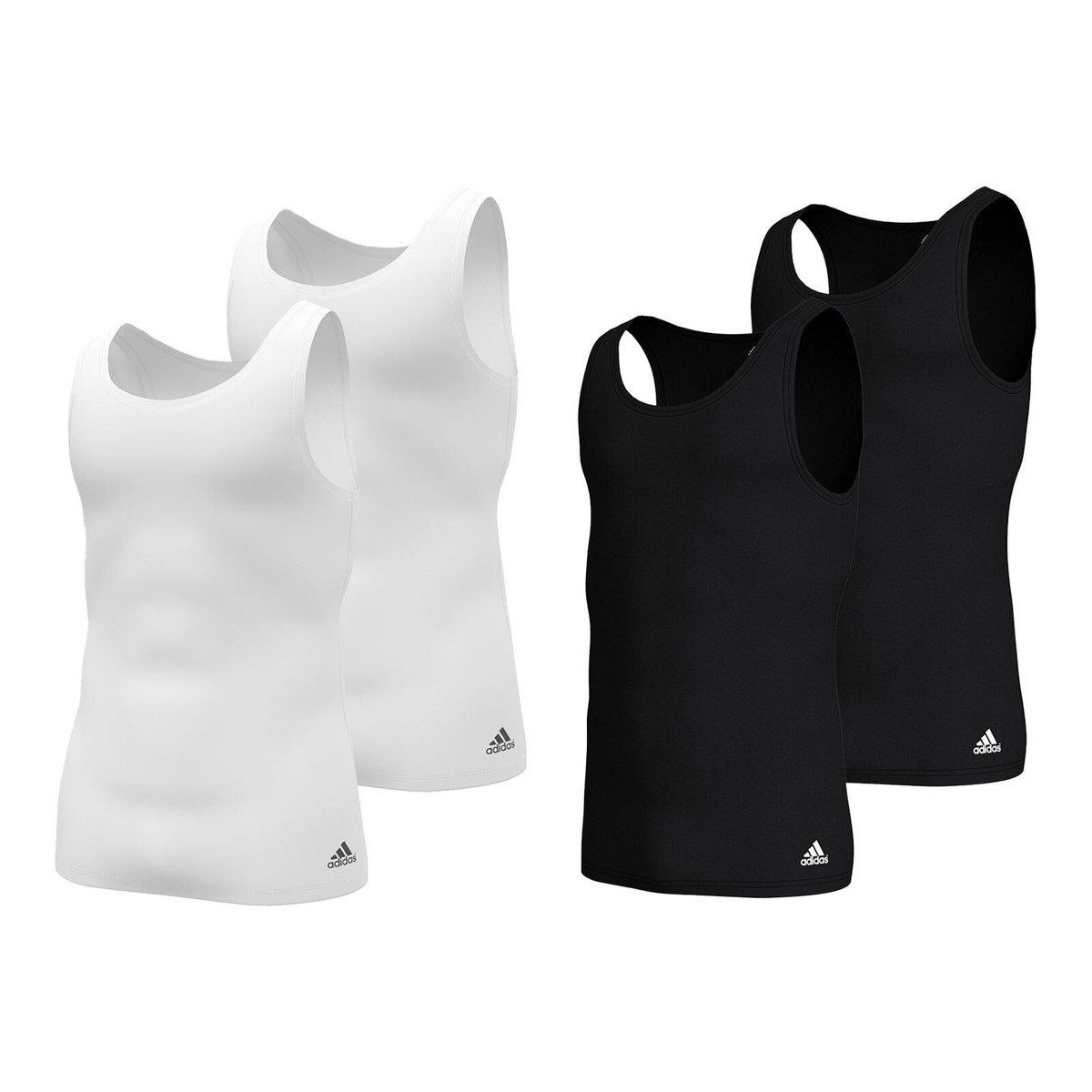 2er Pack Adidas Herren Basic Tank Tops Unterhemden Active Flex