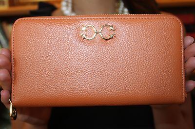 C. Wonder Leather Vibrant Orange Zip Around Wallet- Perfect  wallet c. wonder main image 0