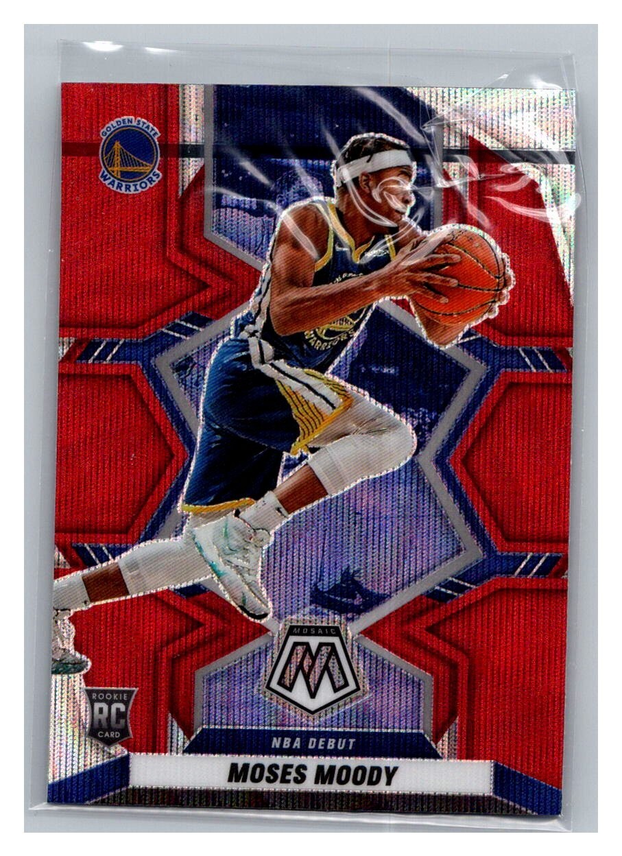 2021-22 Panini Mosaic NBA Debut Red Wave Prizm Moses Moody #277 Rookie RC