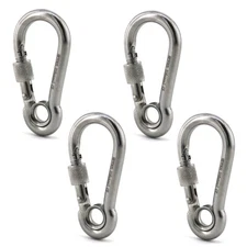 4PCS 5/16" (8mm) Stainless Steel 316 Spring Snap Hooks Heavy Duty Keychain Clip