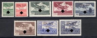 Sudetenland 1938 - Maffersdorf, Nr. 36-39, 40 a, 41, 42 a, 43 B, ** mit Attest - Bild 1 von 2