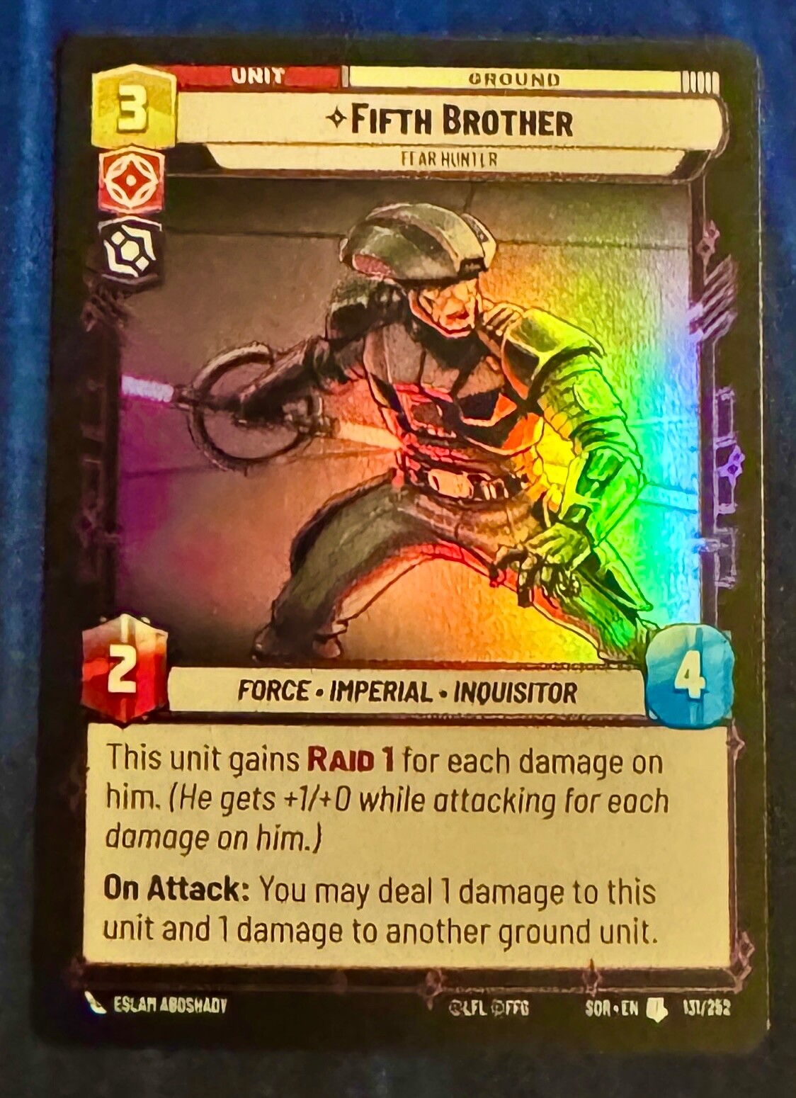 Star Wars Unlimited Spark of Rebellion Fifth Brother Foil Uncommon Card