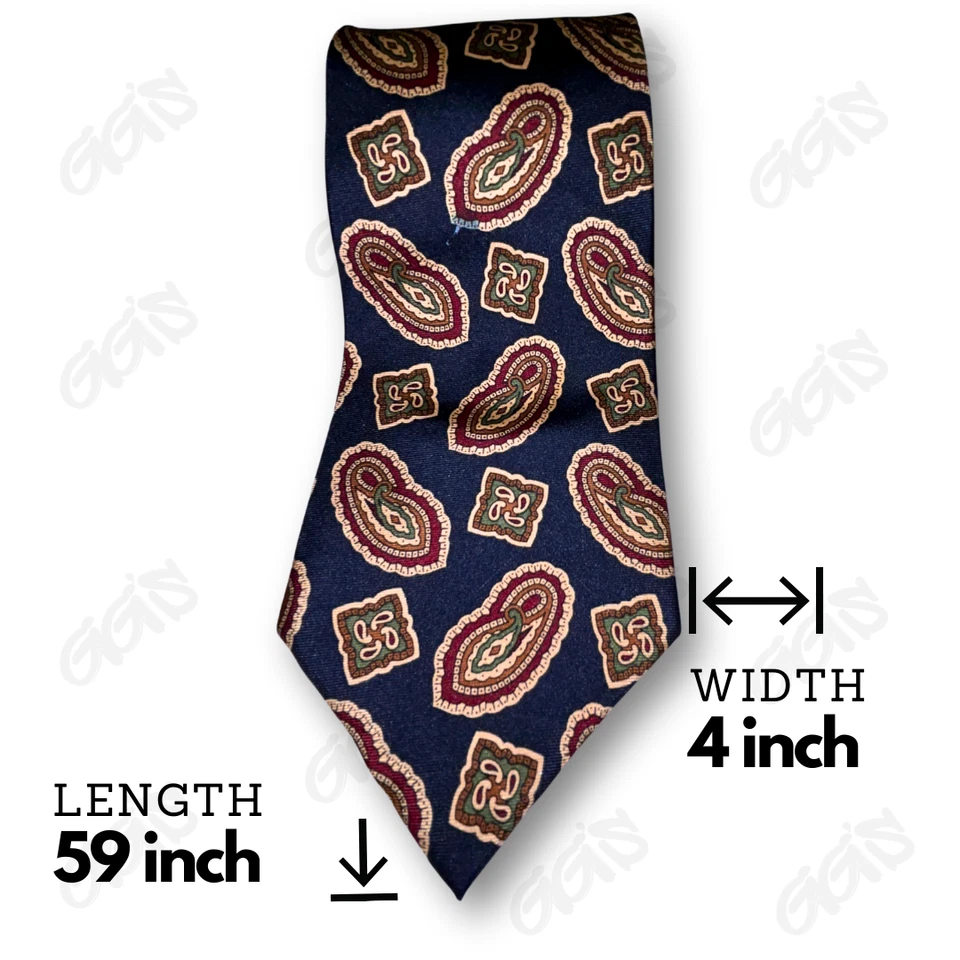 Corbata Preswick & Moore Stonehenge Ltd para hombre 59"x 4" azul oscuro cachemira 100 % seda EE. UU. Foto 4 de 4