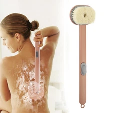 Long Handle Bath Body Brush Exfoliating Shower Back Scrubber with Soap Dispenser