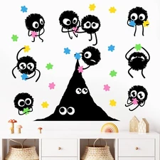 Mfault Soot Sprites Wall Decals Stickers, Colorful Hexagram Candies Dust Nurs...
