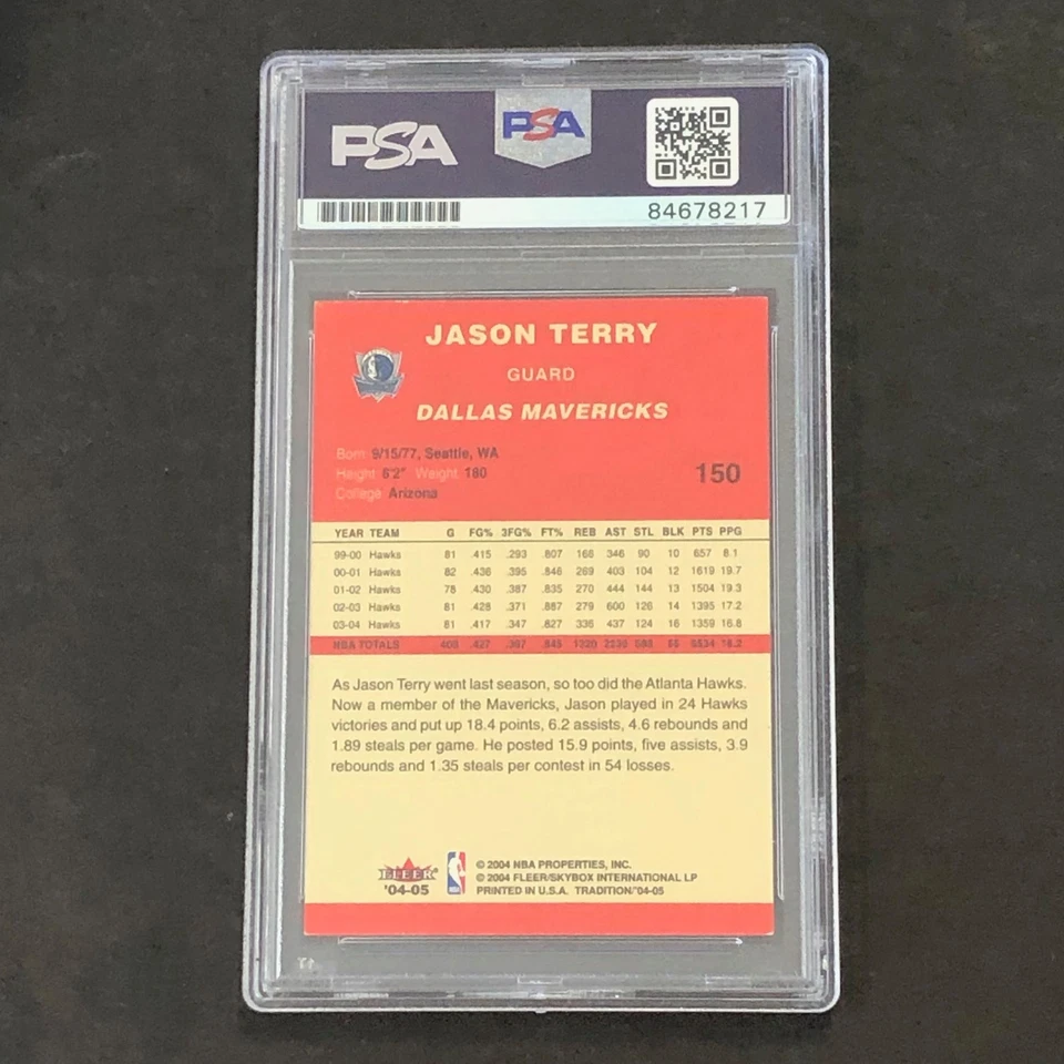 2004-05 Fleer Tradition #150 Jason Terry Signed Card AUTO PSA Slabbed Mavericks - Image 2 of 2