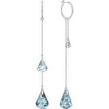 Buy Swarovski Louison Stud Pierced Earrings, Blue, Rhodium plated