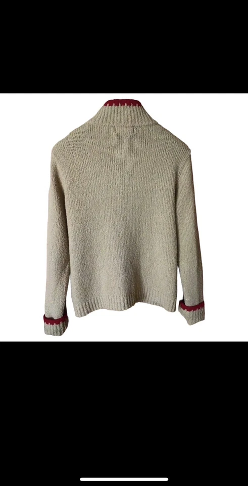 Cárdigan Thomas Burberry Yello Cremallera Completa Tejido Cremallera Chaqueta Jersey Talla M Foto 3 de 4