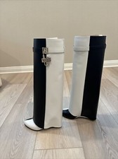 Givenchy Shark Lock Knee High Leather Boots B...
