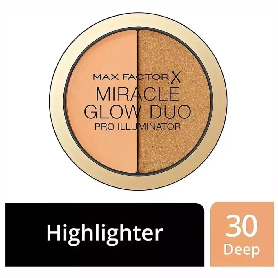 2 X Max Factor Miracle Glow Duo Pro Illuminator Concealer & Highlighter 30 DEEP - Image 2 of 4