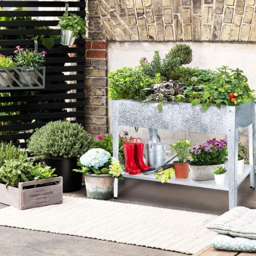 Galvanized Raised Garden Bed for Vegetables Elevated Planter Box with Legs Patio - Picture 7 of 7