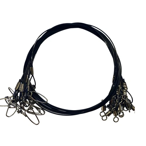 WIRE TRACE LEADER 50cm STAINLESS STEEL RATED 150 LBS NYLON COATED FISHING TACKLE