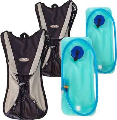 2pcs 2L Water Bladder Bag Hydration Backpack Outdoor Hiking Cycling Camping